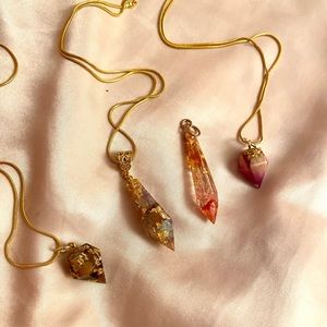 Orgonite crystal resin necklace bundle